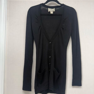 Women's YA YA Black 100% Wool Cardigan Petite SP